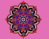 Dibujo Mandala flor oriental pintado por blanca