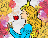 Dibujo Princesa y rosa pintado por susacoli