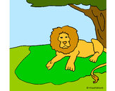 Dibujo Rey león pintado por sufrit