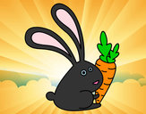 Dibujo Conejo con zanahoria pintado por ALICE32