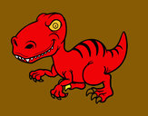 Dibujo Dinosaurio velociraptor pintado por octaviofer
