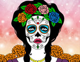 Dibujo Mujer calavera mejicana pintado por Carli008