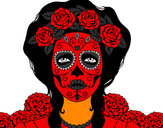Dibujo Mujer calavera mejicana pintado por stoney