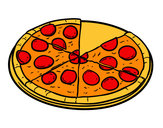 Dibujo Pizza de pepperoni pintado por hocel