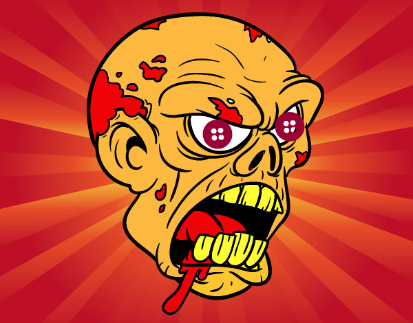 Dibujo Cabeza de zombi pintado por Quim_Espe
