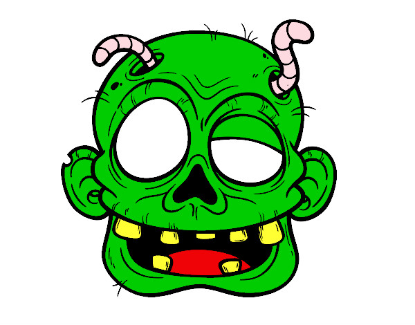 Dibujo Cara de zombie con gusanos pintado por ssabatini
