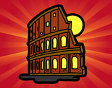 Dibujo Coliseo de Roma pintado por murano