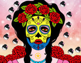 Dibujo Mujer calavera mejicana pintado por Malena764