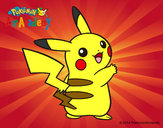 Dibujo Pikachu de espaldas pintado por superbea