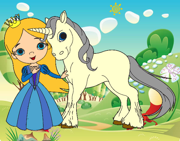 Princesa y unicornio