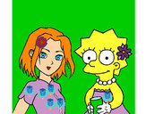 Dibujo Sakura y Lisa pintado por ALICE32