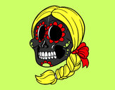 Dibujo Calavera mejicana con trenza pintado por marialex10