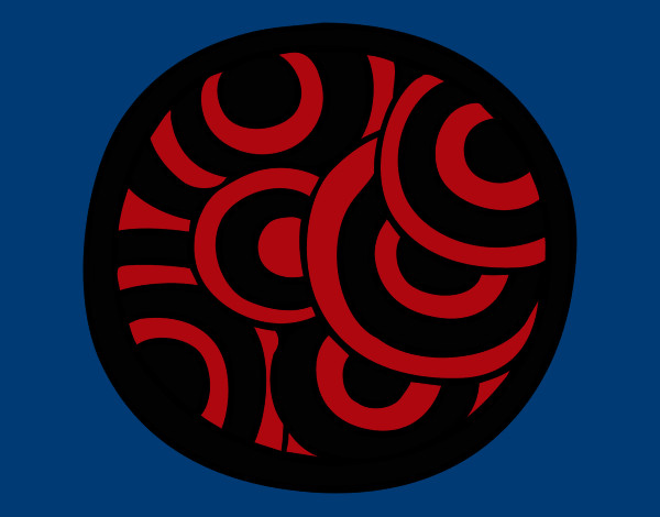 Dibujo Mandala circular pintado por rayark