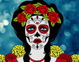 Dibujo Mujer calavera mejicana pintado por manitas478