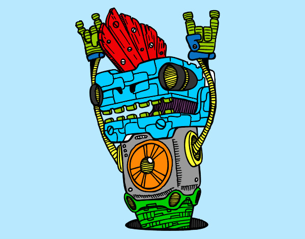 Dibujo Robot Rock and roll pintado por hocel