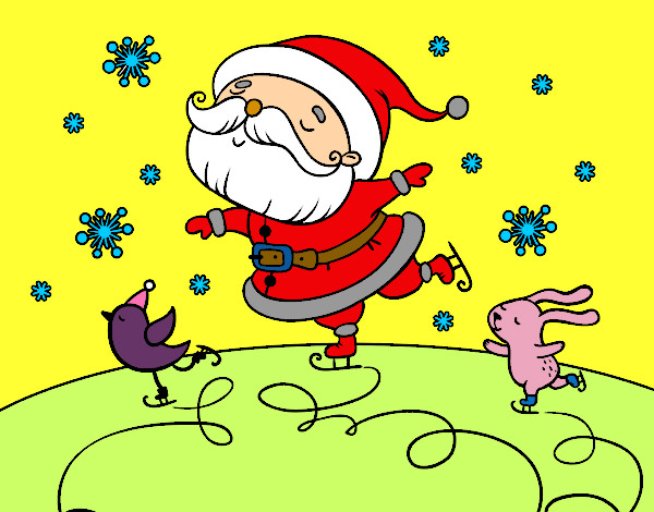 Dibujo Santa Claus patinando pintado por hocel