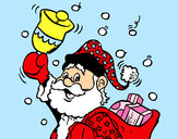 Dibujo Santa Claus y su campana pintado por pedrotti