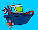 Dibujo Barco a motor pintado por breyton