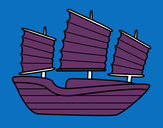 Dibujo Barco oriental pintado por breyton