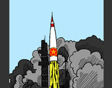 Dibujo Lanzamiento cohete pintado por johanfelip