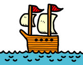 Dibujo Barco en altamar pintado por charlycar