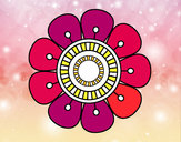 Dibujo Mandala en forma de flor pintado por SelPuki