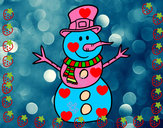 Dibujo Muñeco de nieve con sombrero pintado por axel9