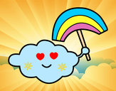 Dibujo Nube con arcoiris pintado por audora