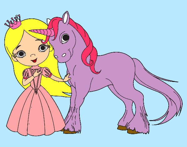 Princesa y unicornio