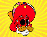 Dibujo Calavera mejicana con bigote pintado por gaspi7