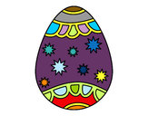 Dibujo Huevo con estrellas pintado por hocel