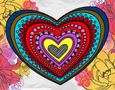 Dibujo Mandala corazón pintado por maica14