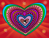 Dibujo Mandala corazón pintado por nirama 