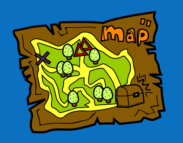 Dibujo Mapa del tesoro pintado por hocel