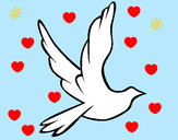 Dibujo Paloma de la paz al vuelo pintado por ureta