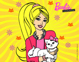 Dibujo Barbie con su linda gatita pintado por lara123