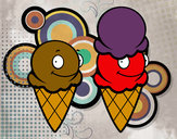 Dibujo Cucuruchos de helado pintado por LauM