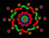 Dibujo Mandala 9 pintado por blanca