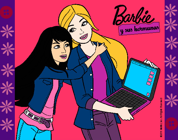 Dibujo El nuevo portátil de Barbie pintado por dianita12