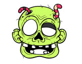 Dibujo Cara de zombie con gusanos pintado por titi2508
