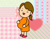 Dibujo Chica embarazada pintado por Gohante