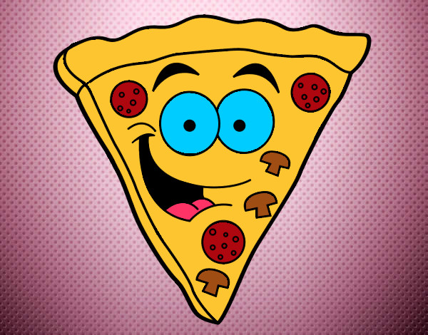 Dibujo Pizza feliz pintado por dianita12