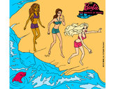 Dibujo Barbie y sus amigas en la playa pintado por dianita12