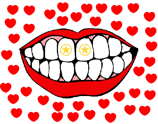 Dibujo Boca y dientes pintado por MariGaby1