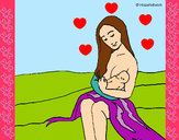 Dibujo Madre con su bebe pintado por dianita12