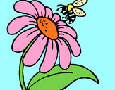 Dibujo Margarita con abeja pintado por nikabu