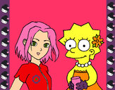 Dibujo Sakura y Lisa pintado por dianita12