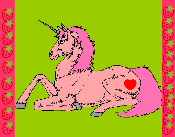 Dibujo Unicornio sentado pintado por dianita12