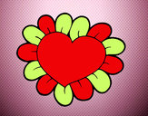 Dibujo Corazón flor pintado por PaolitaSua