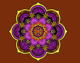 Dibujo Mandala flor oriental pintado por blanca